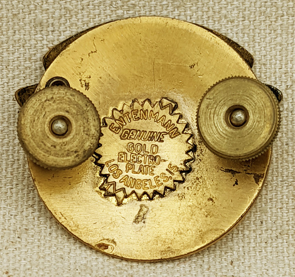 Unusual 1950s Glendale CA Police (?) Hat Badge by Entenmann