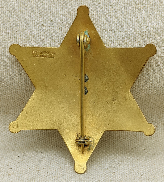 Beautiful 1940s Riverside Co CA AERO SQUADRON Deputy Sheriff Badge #92 by Entenmann