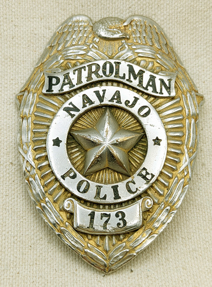 Great Old ca 1960 First Issue Navajo Police Patrolman Badge #173 by LAS&S
