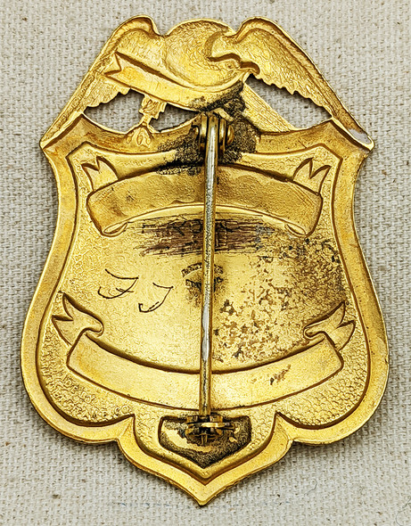 Beautiful Old 1930s-1940s Shafter CA Police Sergeant Badge by LAS&S on old LARSC DIE