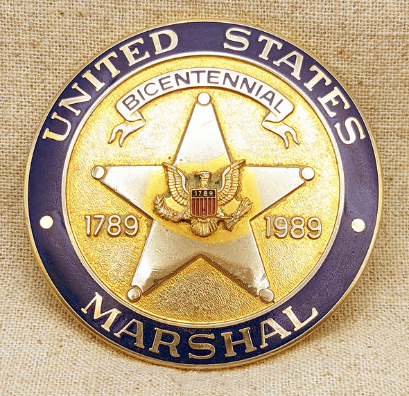 Duty Worn US Marshal Service Bicentennial Badge by Williams & Anderson in US DOJ Supervisor Wallet