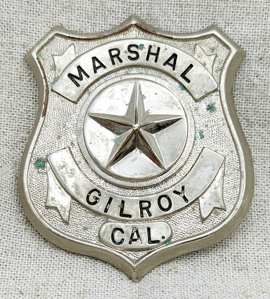 Great 1950s Gilroy California City Marshal Badge