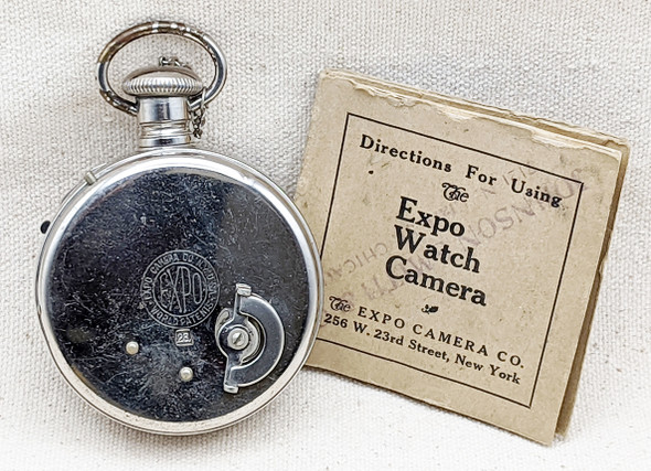Wonderful Ca 1904 Expo "The Watch Camera" Spy Camera with Directions Booklet