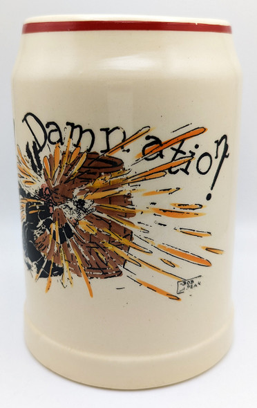 Great Early 1930s Beer Mug with Anti-Prohibition Cartoon by Bob Dean