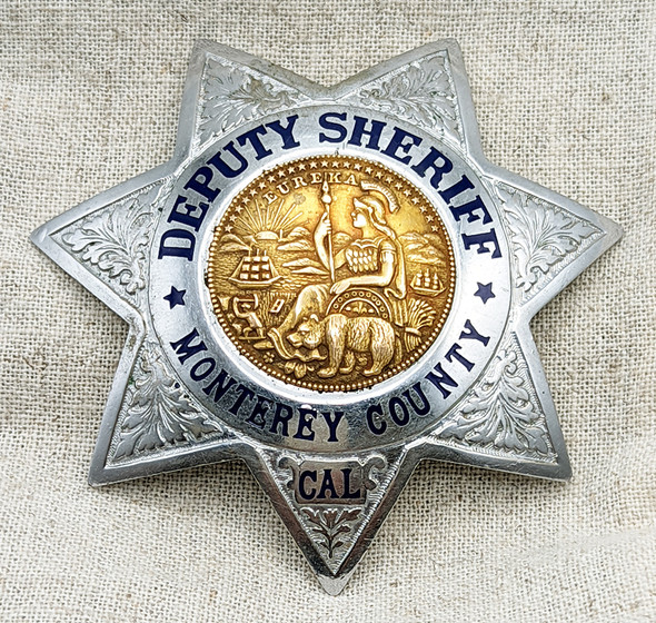 Beautiful 1930s - 1940s Marin Co CA Special Deputy Sheriff Badge