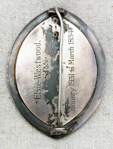 Stunning Huge Early 1930s UK State Registered Nurse Badge from Sherburn House Charity (Hospital)