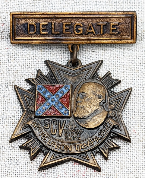 1927 SCV Son of Confederate Veterans Tampa FL Reunion Delegate Badge