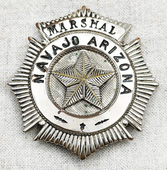Ext Rare 1940s - 1950s Pre - Navajo Police Navajo Marshal Tribal Lawman Badge