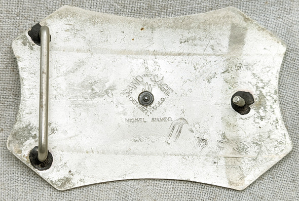 Vintage 1950s Sand & Sage Cowboy Buckle in Nickel Silver