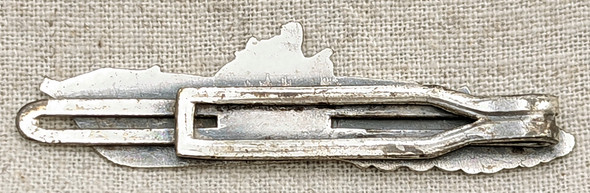 Rare early WWII USN PT Boat Badge Tie Bar in the Herreshoff Boat Co. Style in Sterling Silver
