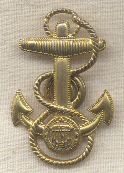 Very Rare WWII Merchant Marine Petty Officer Cap Badge by Vanguard