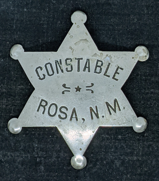 Ca 1890's 6pt Star Constable Badge from GHOST TOWN Rosa, New Mexico