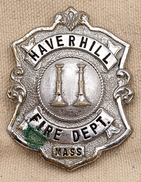 1940s-50s Haverhill MA Fire Dept Captain Badge