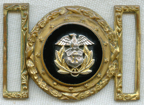Small & Exquisite US Merchant Marine Officer's Belt Buckle by H&H