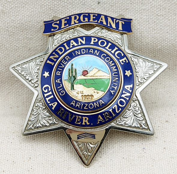Beautiful 1985 Gila River Indian police Sergeant Badge by SUN