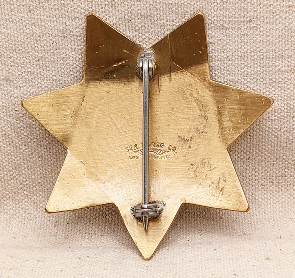 Beautiful Minty 1970's Yuma Co AZ Deputy Sheriff 7 pt Star Badge by SUN