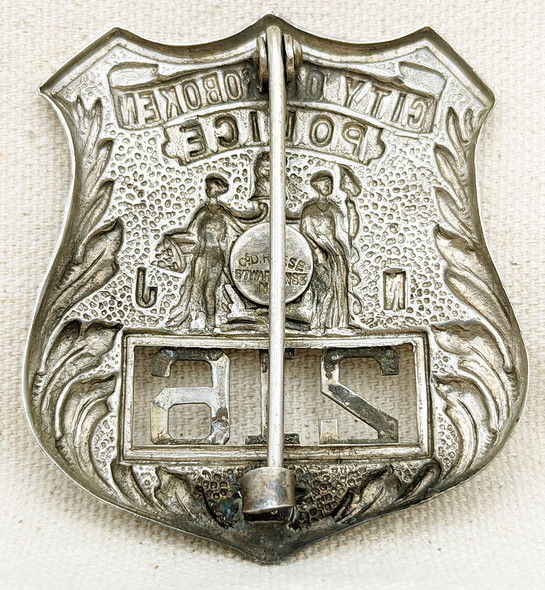 Beautiful 1920s Hoboken NJ Police Badge #216 by C.D. Reese