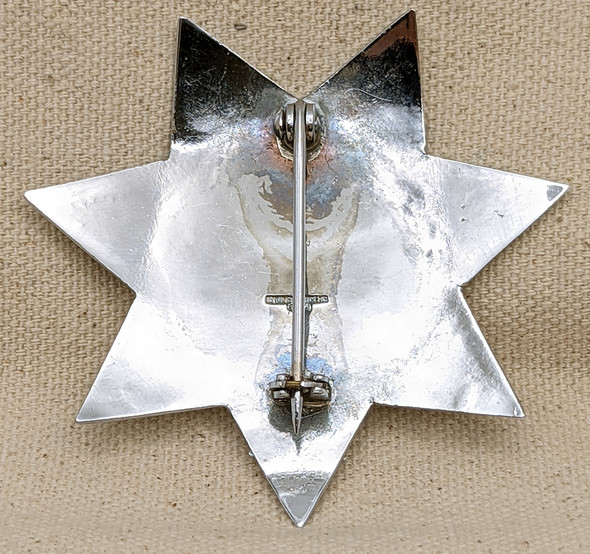 Beautiful 1950s-1960s San Mateo Co CA Sheriff Reserve 7pt Star Badge by Irvine & Jachens #519