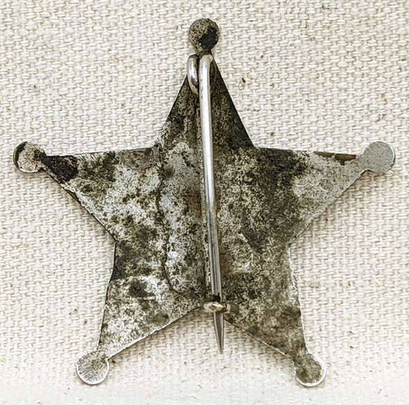 Great Old 1880s-1890s Dallas Co Texas Deputy Sheriff 5 point Star Badge
