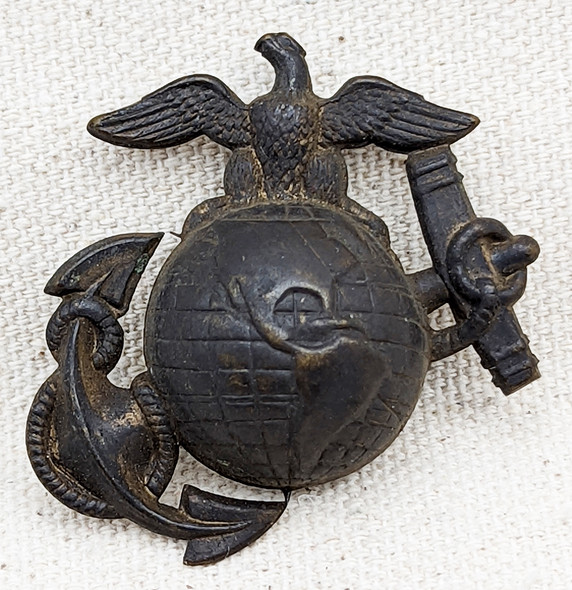 Beautiful USMC E.M. M1892 Undress EGA Hat Badge as worn in Span-Am War on Slouch Hats