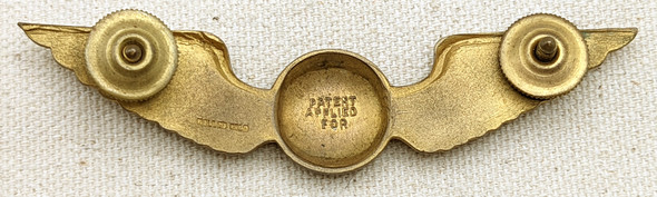 Beautiful & Rare Ca 1930 US Air Mail Pilot Wing in Rolled Gold