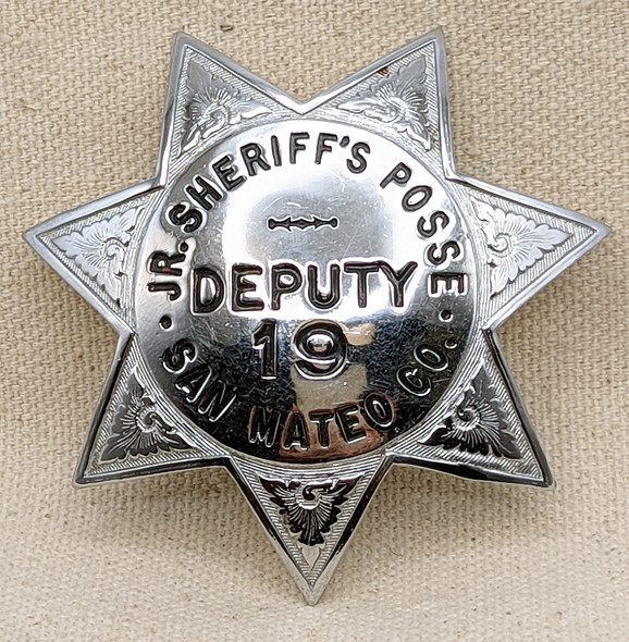Rare ca 1950 Harris Co Texas Mounted Posse Deputy Sheriff Badge #115