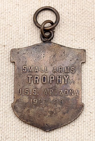 1927-28 USN Small Arms Trophy USS Arizona Commemorative Medal