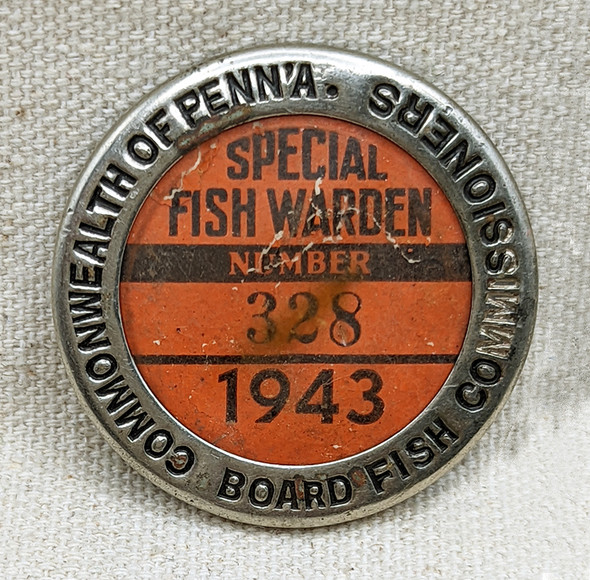 Nice 1943 Pennsylvania Special Fish Warden Badge Issued by the Board of Fish Commissioners