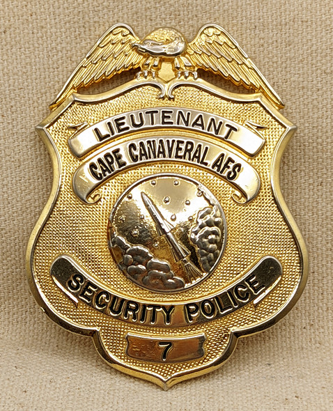RARE ca 1971 USAF Cape Canaveral Air Force Station Security Police Lieutenant Badge by C.W. Nielsen