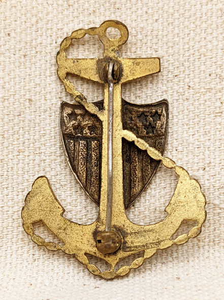 Beautiful Salty Scarce Late 1930s USCG Coast Guard CPO Chief Petty Officer Hat Badge