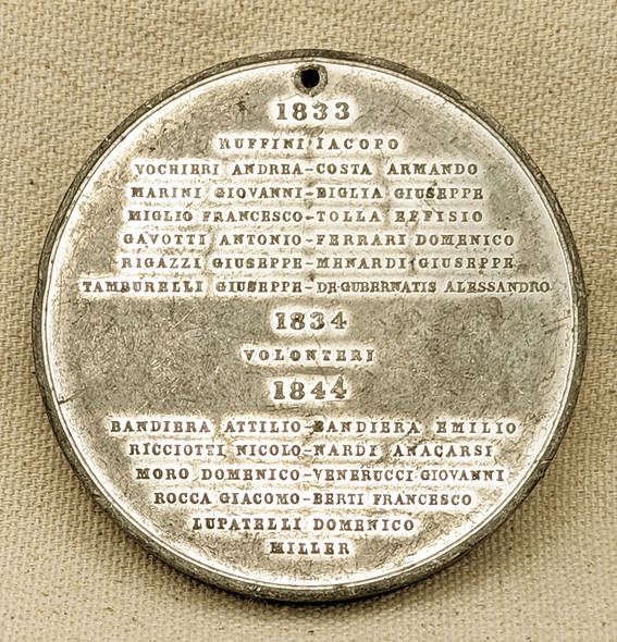 Ext Rare 1844 Martyrs of Italian Independence PORTABLE Medal in Silvered White Metal