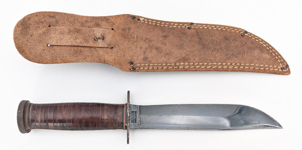 WWII Private Purchase Western Fighting Knife with 6" Blade in Original Scabbard