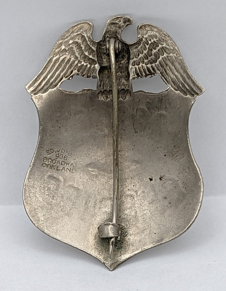 Great Old ca 1910 "Stock" Deputy Sheriff Badge in the California Eagle top Shield Style by Ed Jones