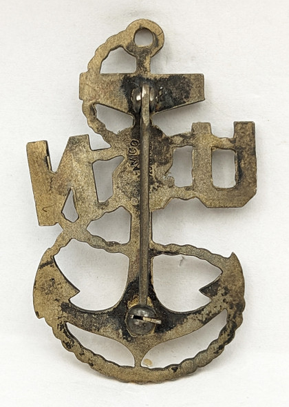Lovely Salty WWII USN CPO Chief Petty Officer Hat Badge in Sterling by AMICO