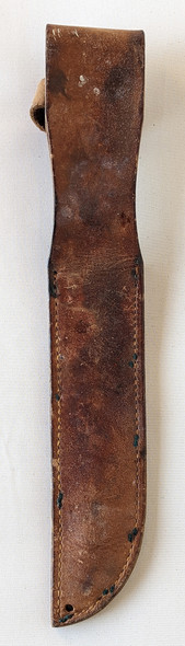 Original Untouched Early WWII USMC KaBar USN MARK II Fighting Knife Stapled Leather Scabbard