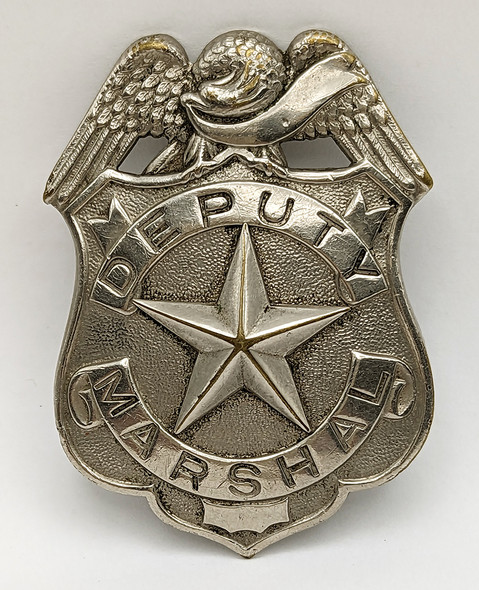 Nice Old 1910s - 1920s "Stock" Deputy Marshal Badge with Raised Star at Center