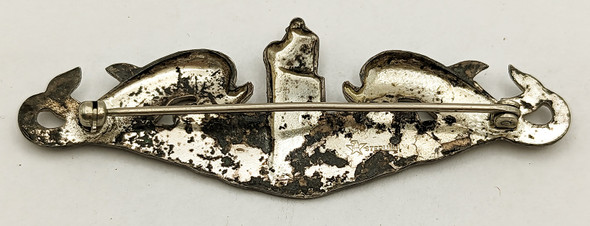 Beautiful & Rare "Unofficial" WWII USN CPO Dolphins in Sterling Silver by H&H in the Deco style