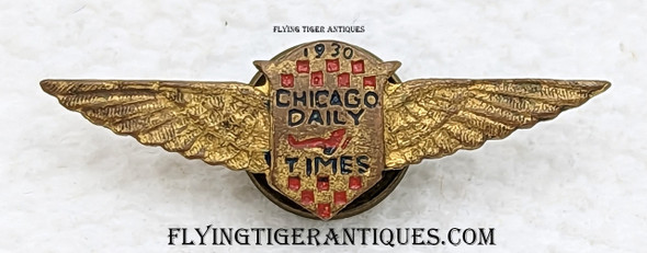 Nice 1930 National Air Races Lapel Wing Given out by The Chicago Daily Times