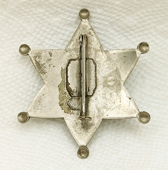 Beautiful 1900s-1910s Kern Co CA Deputy Sheriff 6-pt Ball Tip Star Badge