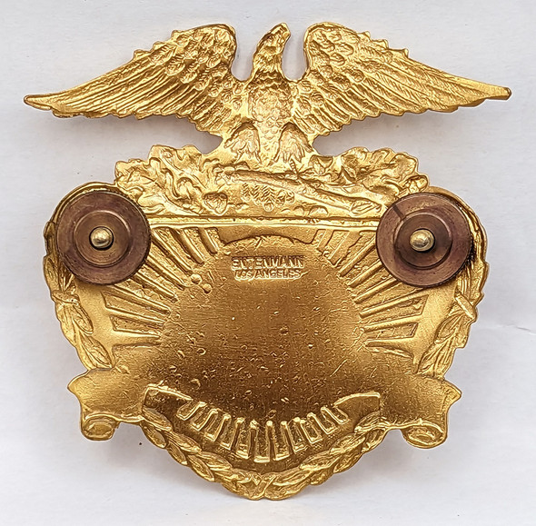 Beautiful late 1940s Burbank CA Police Hat Badge by Entenmann Near Mint