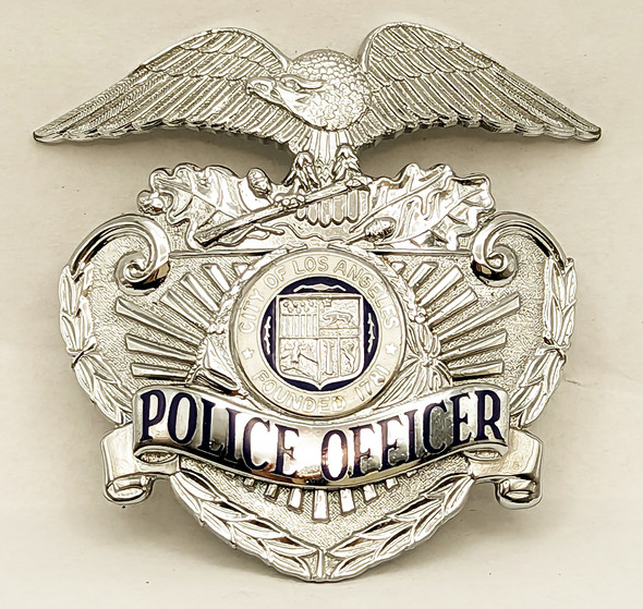 Minty ca 1980 Los Angeles CA Police Officer Hat Badge by Sun Badge Co