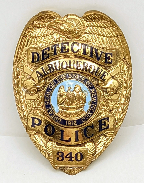 Nice ca 1990 Albuquerque NM Police Detective Shirt or Wallet Badge #340 by Entenmann Rovin