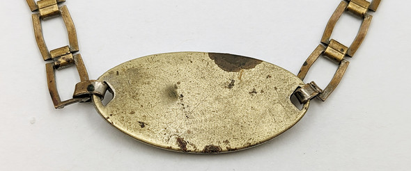 Nice 1930s CCC Civilian Conservation Corps Bracelet in Enameled & Nickeled Brass