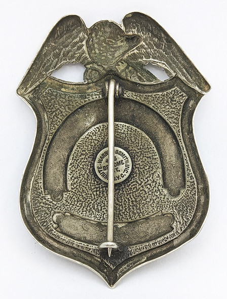 Wonderful HUGE ca 1920s Johnstown PA Police Badge #81 White Warren & Smith