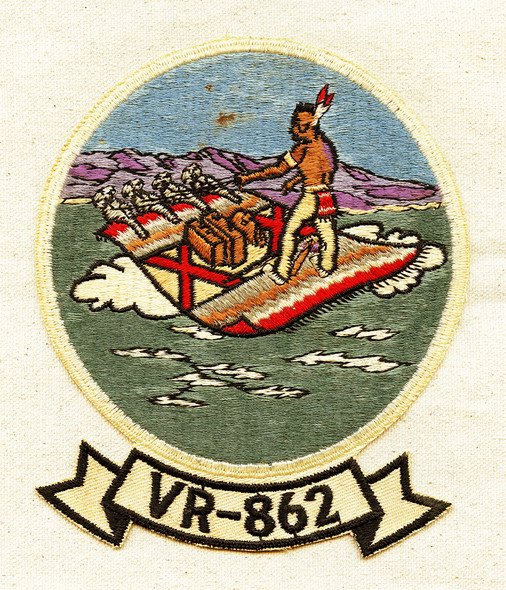 Very Rare Korean War USN Fleet Logistics Wing VR-862 LARGE Jacket Patch