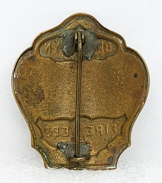 Ext Rare ca 1855 - 1869 Brooklyn NY Eastern District Fire Dept Helmet Shield Style Badge #787