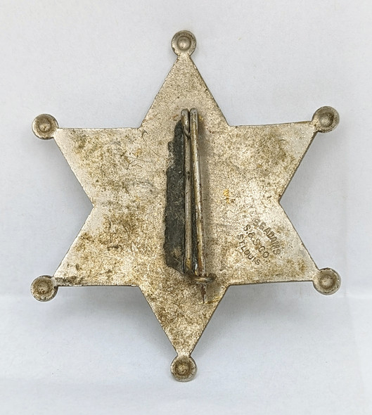 Wonderful Title "Stock" Acting Deputy Sheriff 6-pt Star badge 1870s-1880s by S.G. Adams St Louis