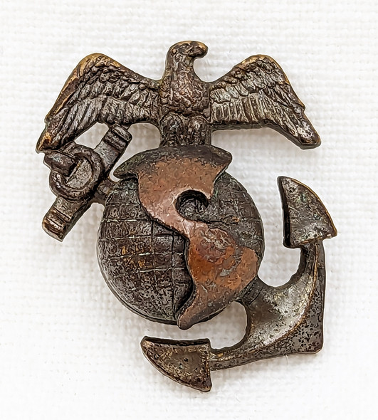 ★１９３０年代＊アメリカ軍＊海軍＊銀製＋金張り製＊パイロット章/ＷＩＮＧ（実物） Beautiful 1930's USMC Pilot Lapel Wing in Unofficial Style w/ EGA