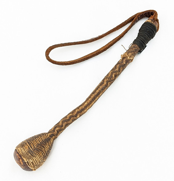 Great Late 1800s Lead Loaded Sap with Embroidered cover over Leather period Repair