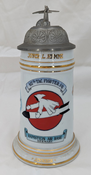 Great Ca 1960 USAF 417th Tac Ftr Sq 50th Tac Ftr Wing F-100 Lithophane Stein from Ramstein AFB